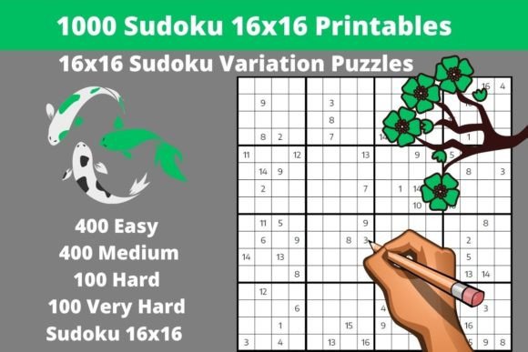 1000 Sudoku 16x16 Printable PDFs: A Substantial Puzzle Collection for Print and Publication