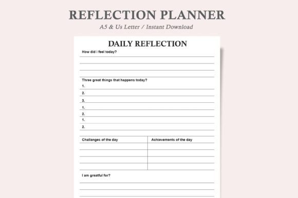 Reflection Planner for Daily Reflection