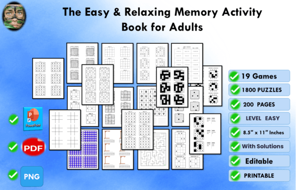The Easy Relaxing Memory Activity Book for Adults