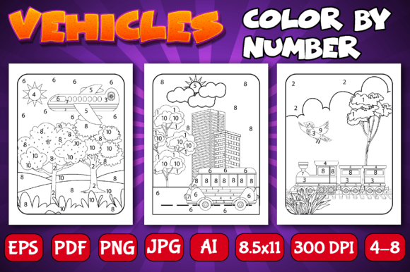 Vehicles Colo by Number for Kids – A Strategic Tool for Creative Learning and Publishing Success