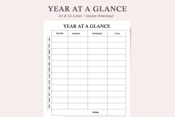 Year at a Glance: Finance Tracker Design Guide